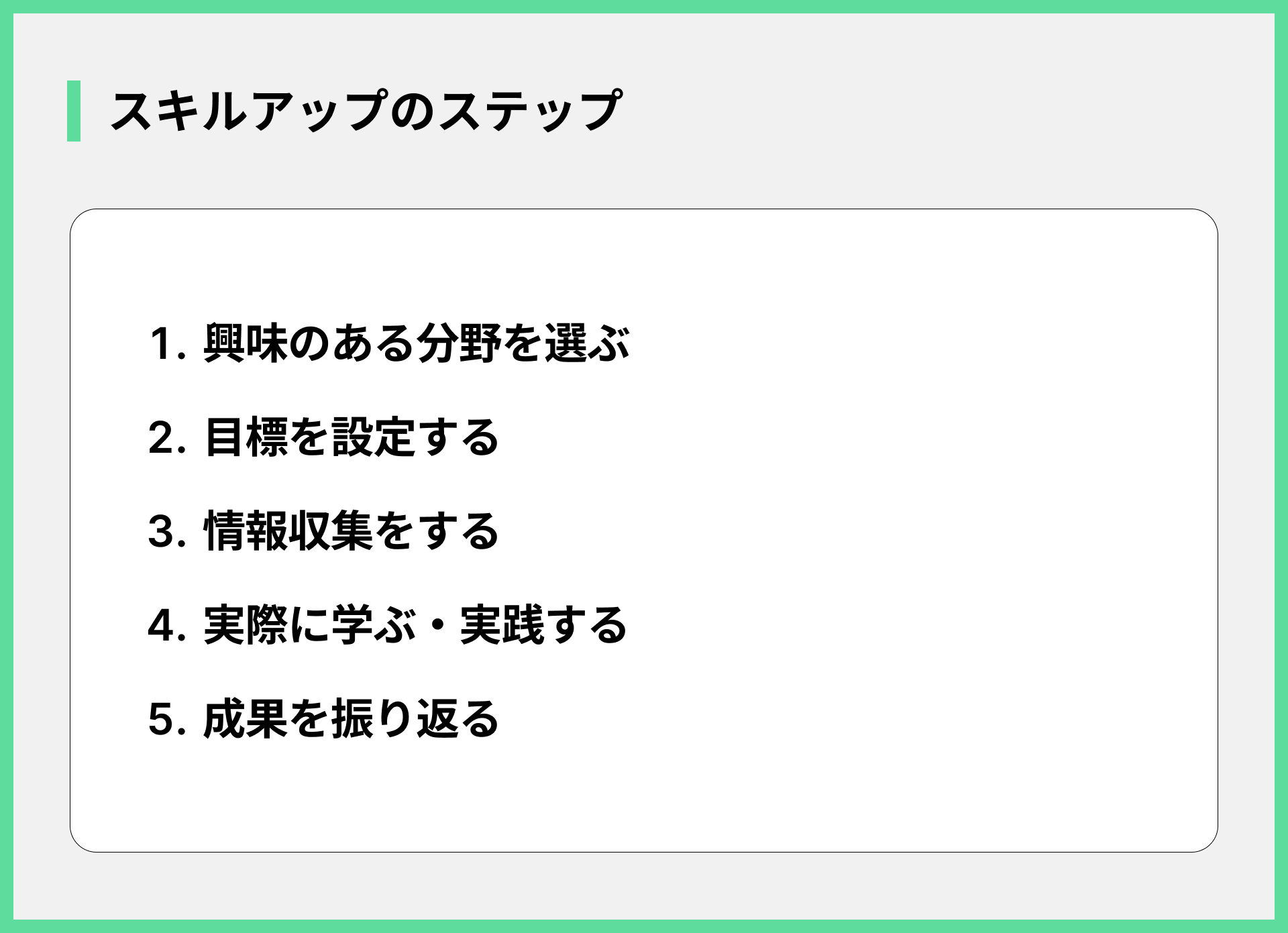 スキルアップのステップ