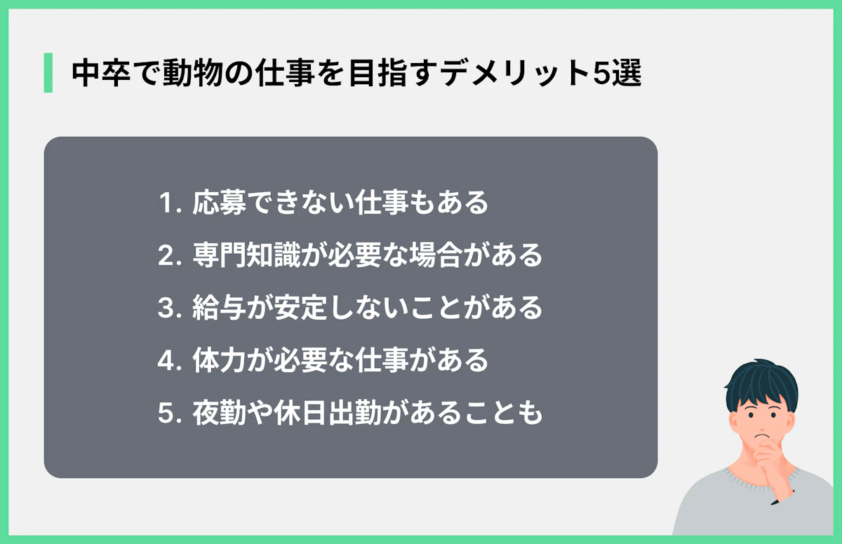 中卒で動物の仕事を目指すデメリット5選