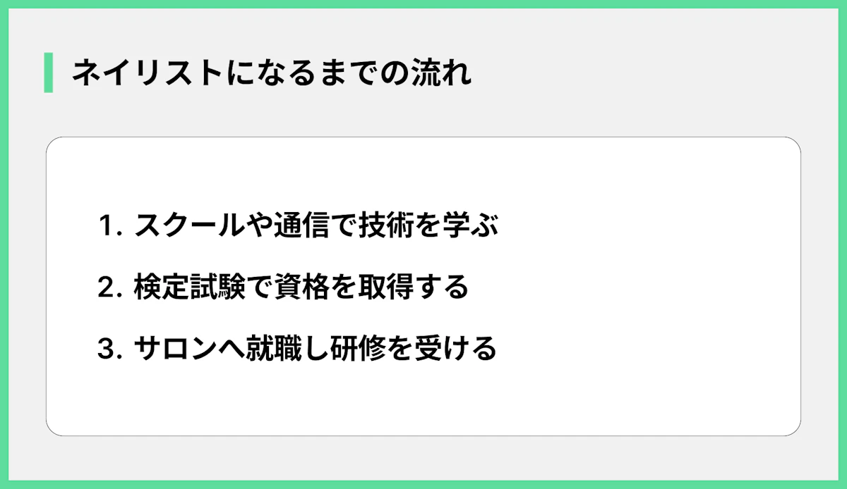ネイリストになるまでの流れ