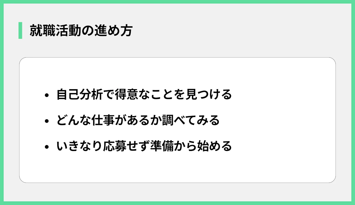 就職活動の進め方