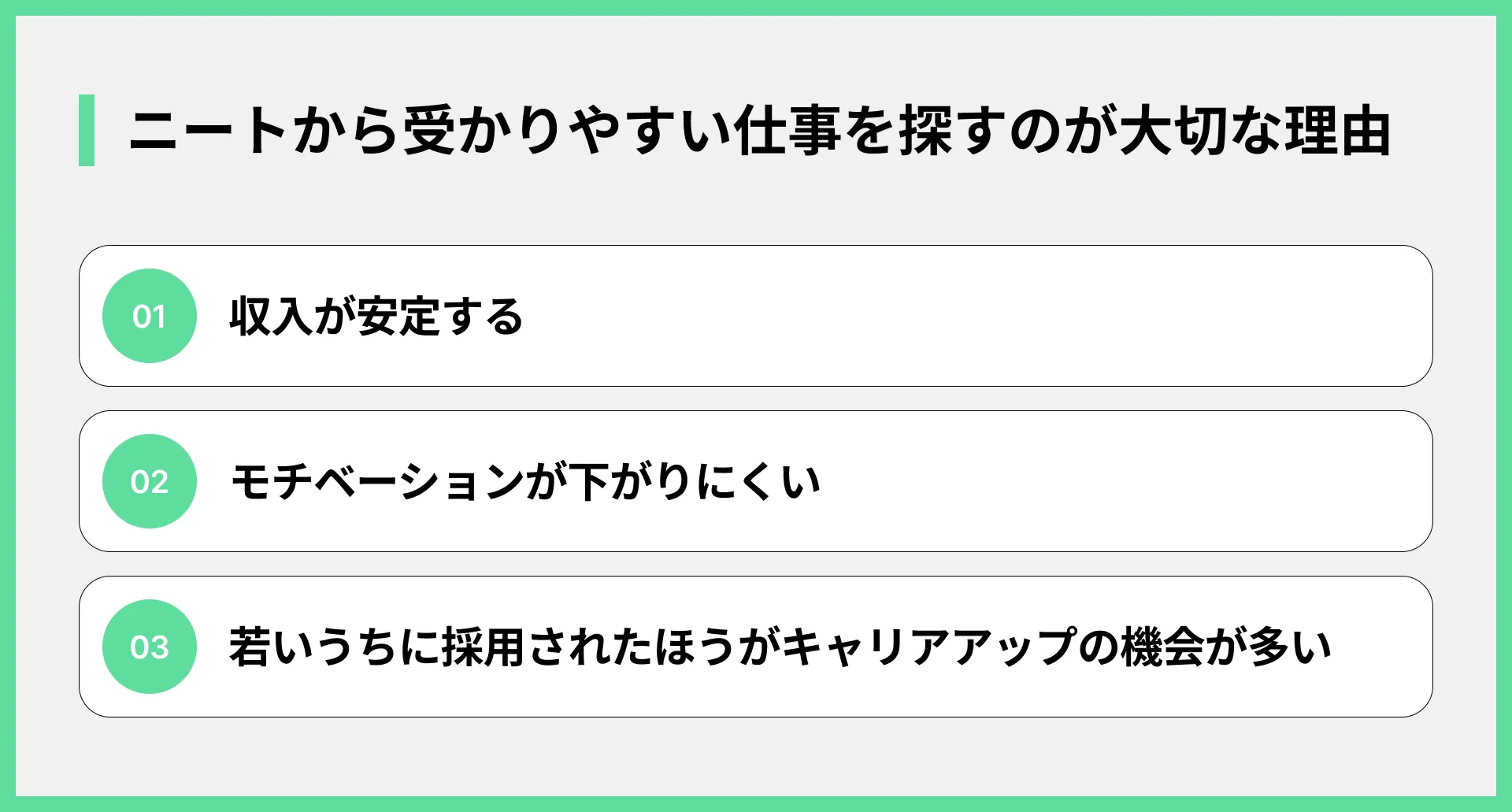 ニートから受かりやすい仕事を探すのが大切な理由