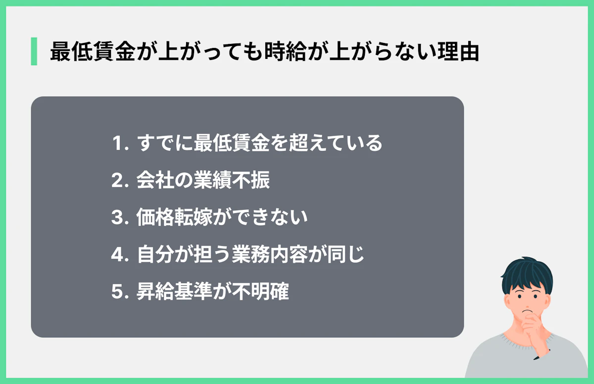 最低賃金が上がっても時給が上がらない理由