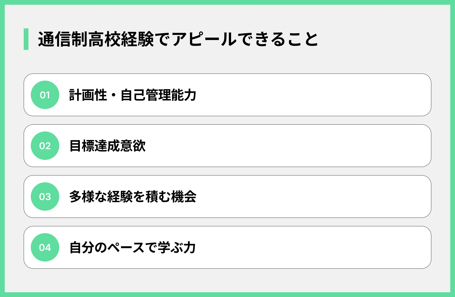 通信制高校経験でアピールできること