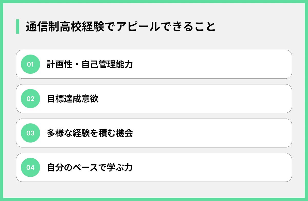 通信制高校経験でアピールできること