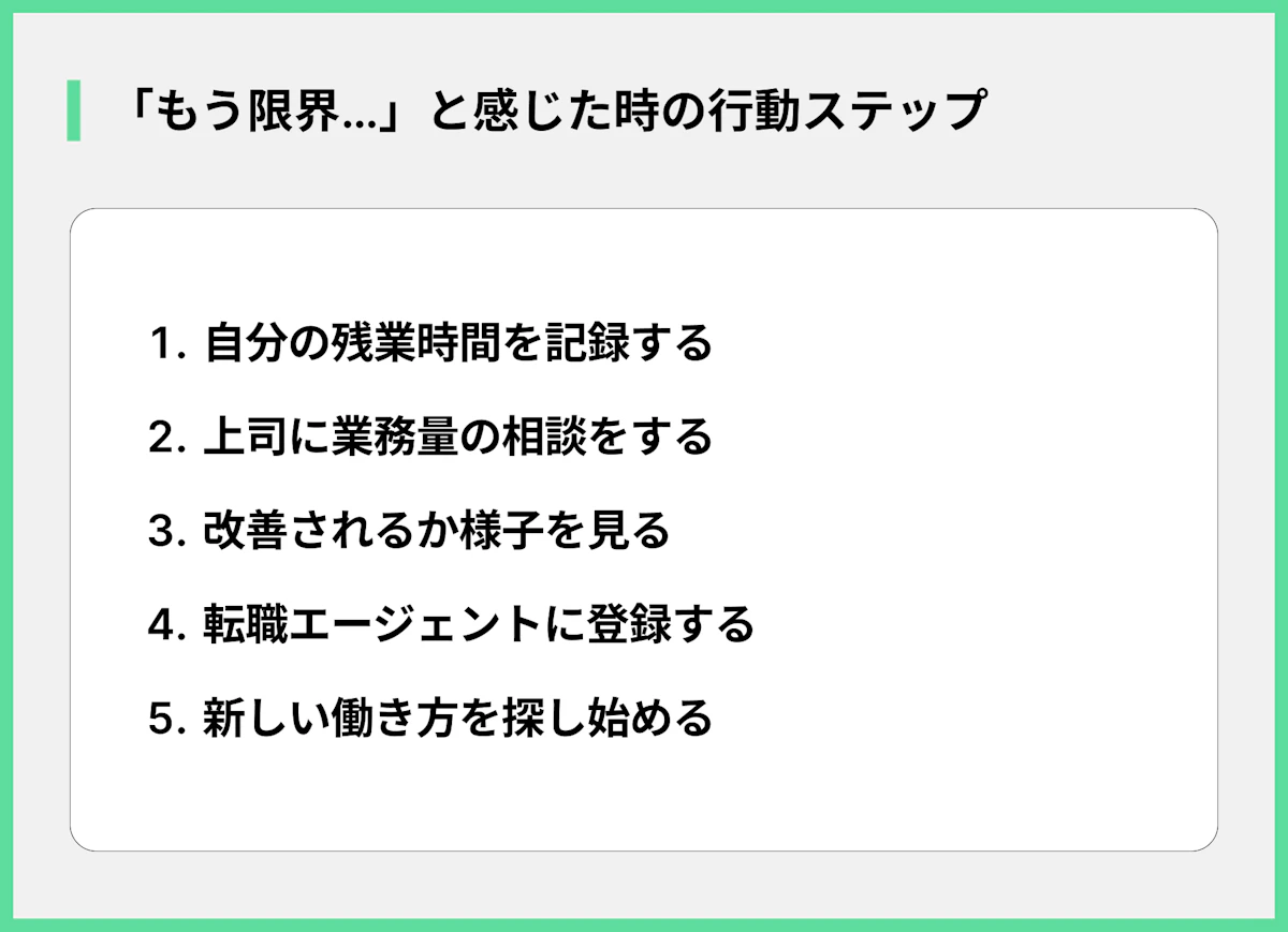 「もう限界…」と感じた時の行動ステップ