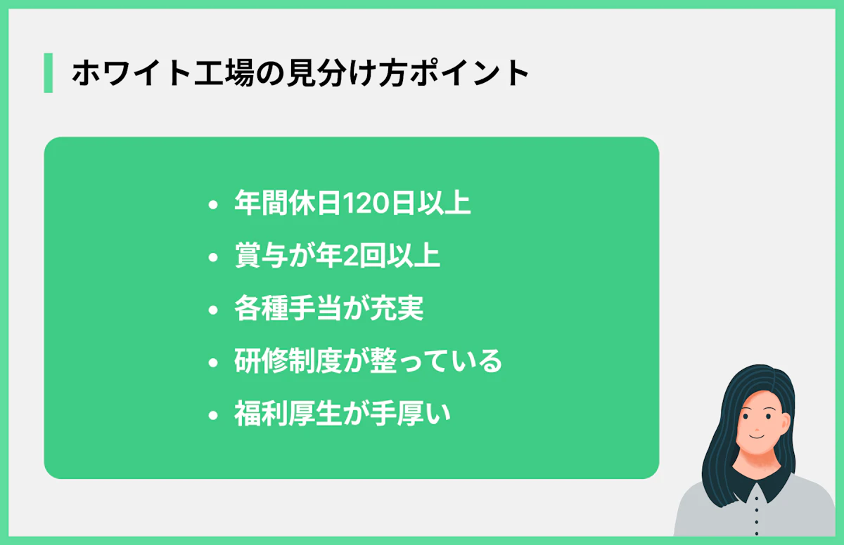 ホワイト工場の見分け方ポイント