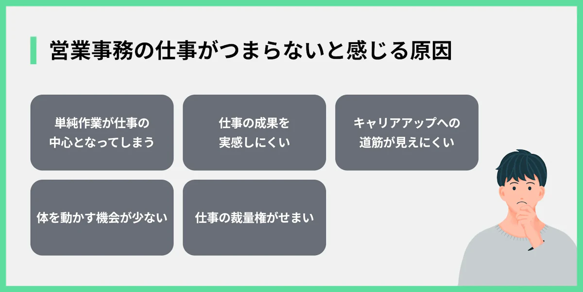 営業事務の仕事がつまらないと感じる原因