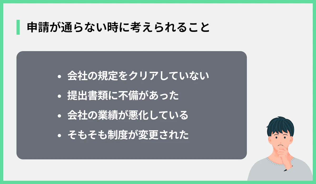 申請が通らない時に考えられること