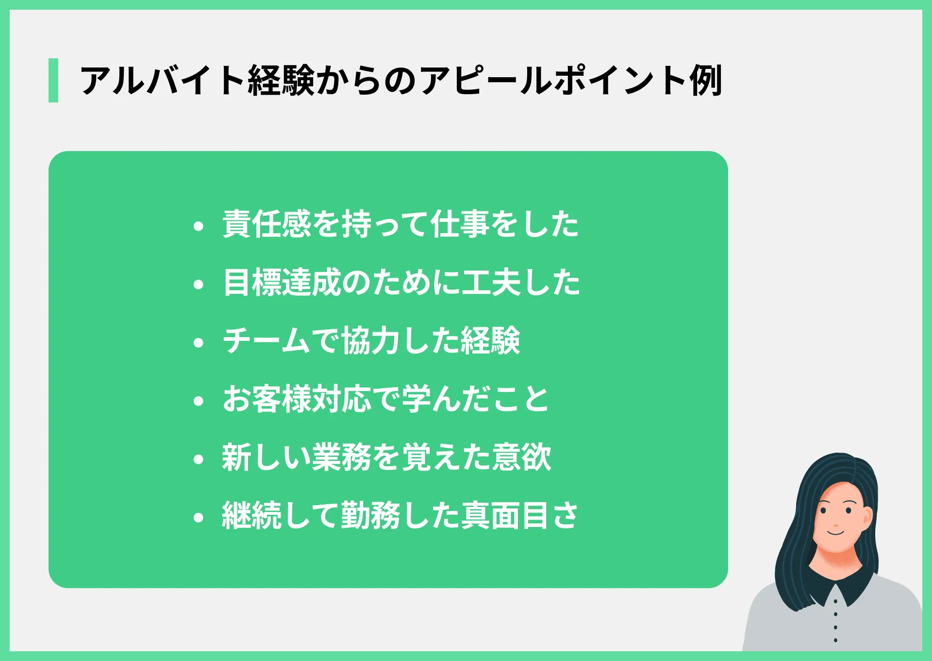 アルバイト経験からのアピールポイント例