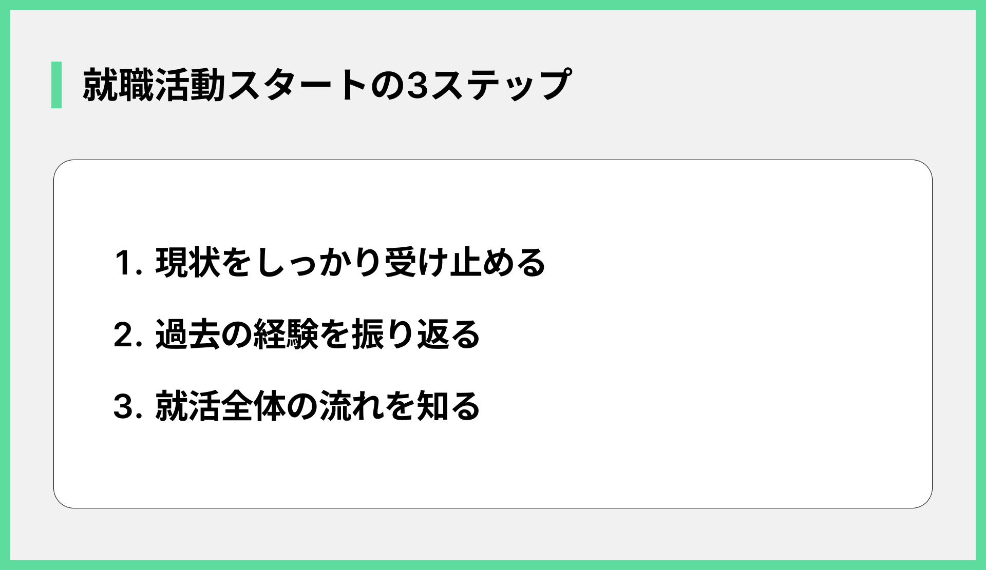 就職活動スタートの3ステップ