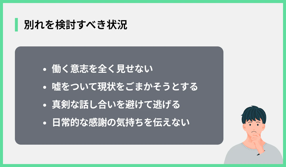 別れた方がいい働かない彼女の特徴