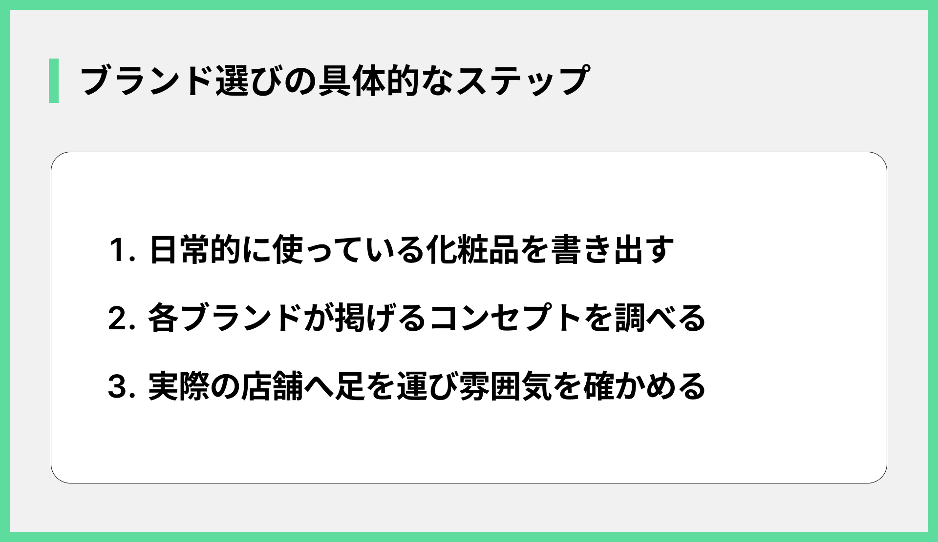 ブランド選びの具体的なステップ