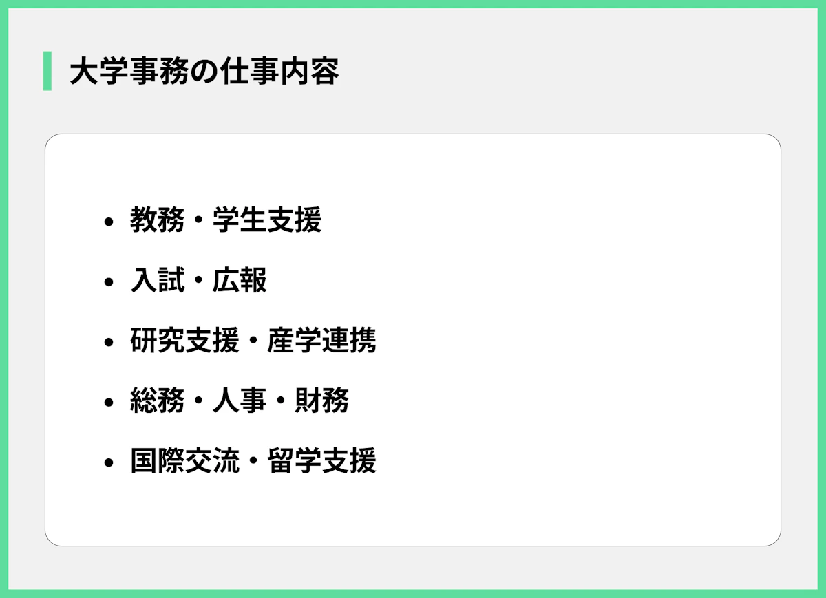 大学事務の仕事内容