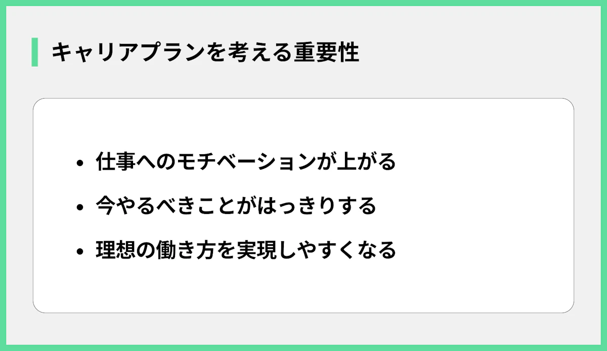 キャリアプランを考える重要性