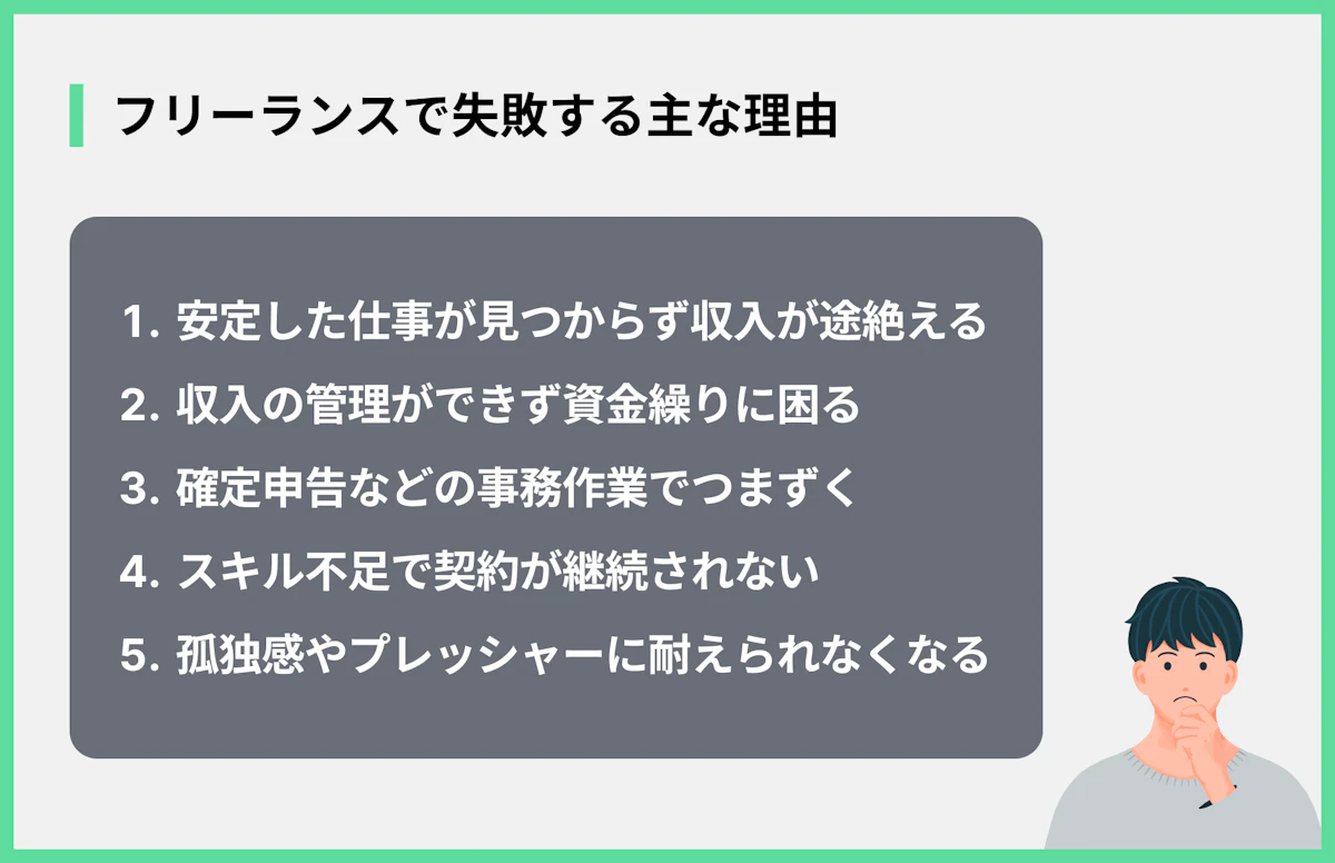 フリーランスで失敗する主な理由