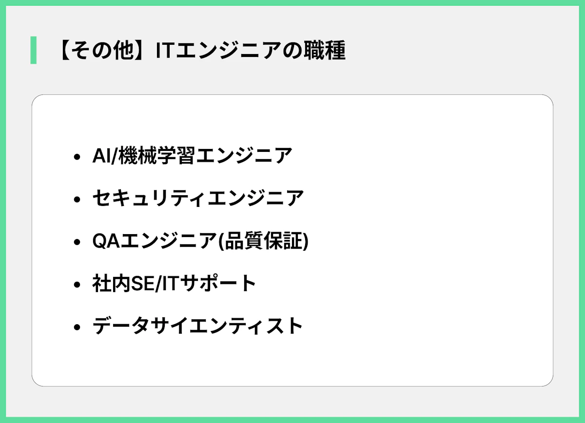 【その他】ITエンジニアの職種