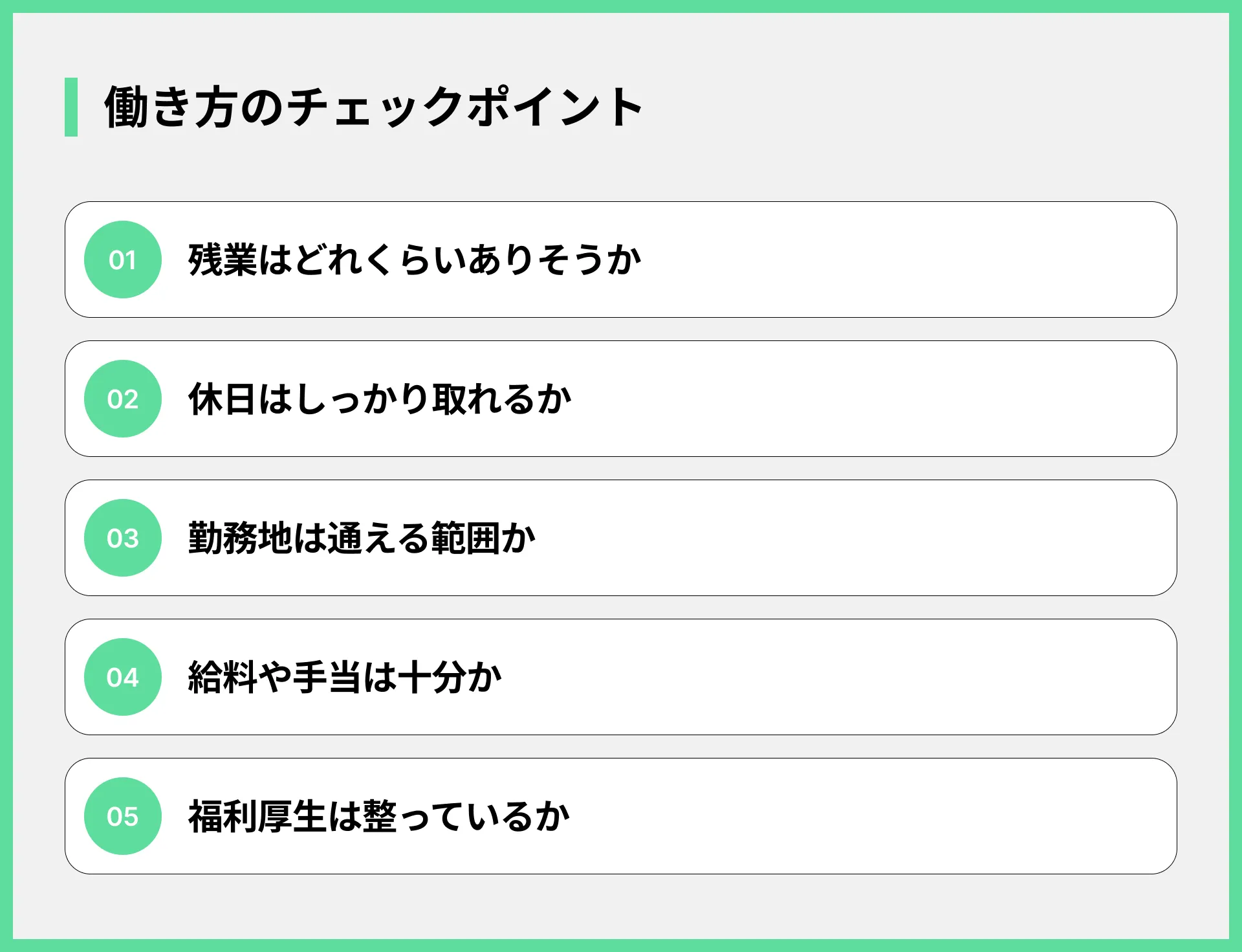 働き方のチェックポイント