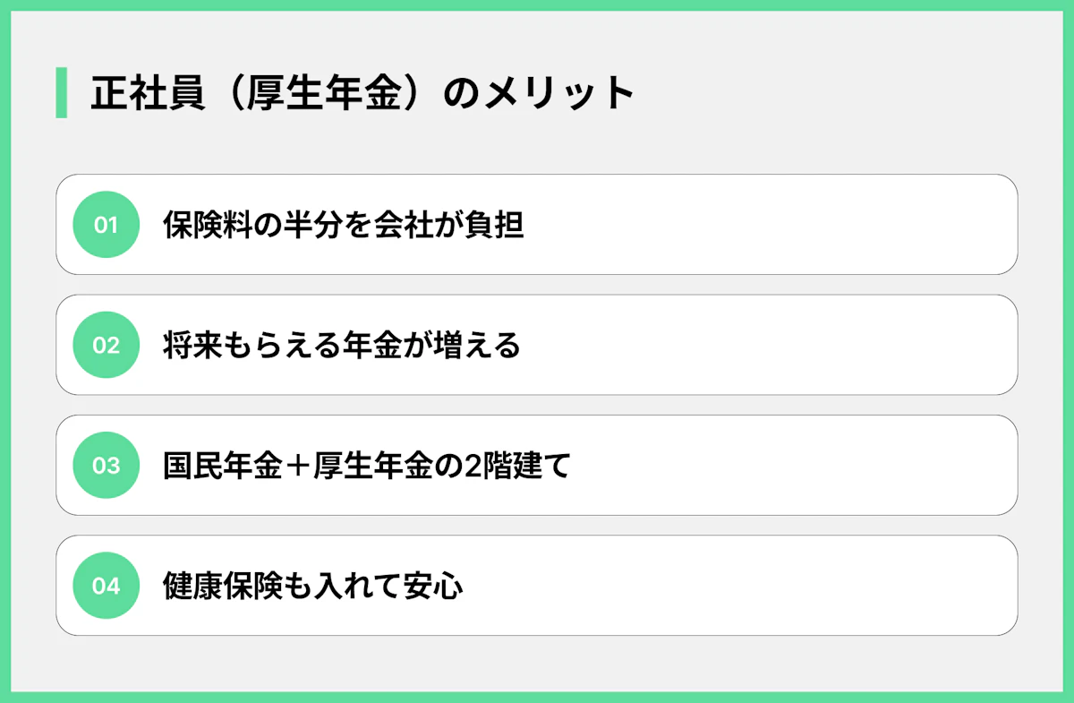 正社員(厚生年金)のメリット