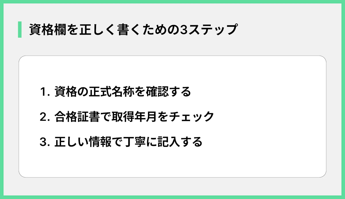 資格欄を正しく書くための3ステップ