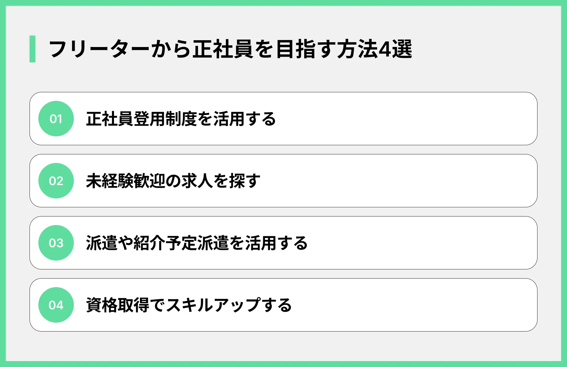 フリーターから正社員を目指す方法4選
