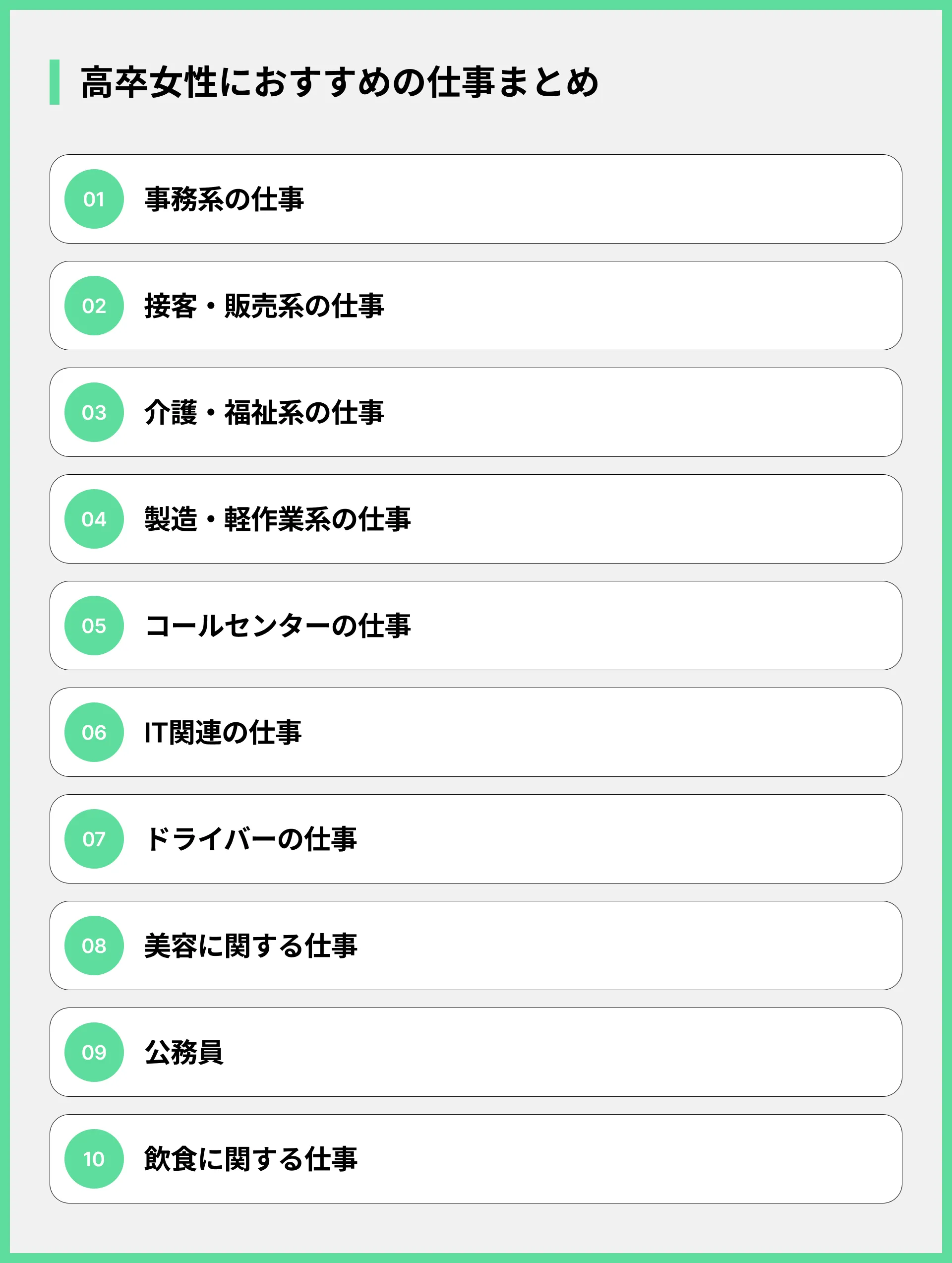 高卒女性におすすめの仕事まとめ