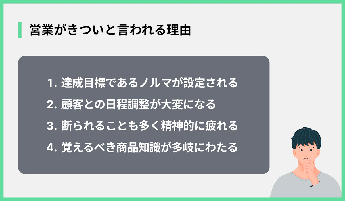 営業がきついと言われる理由