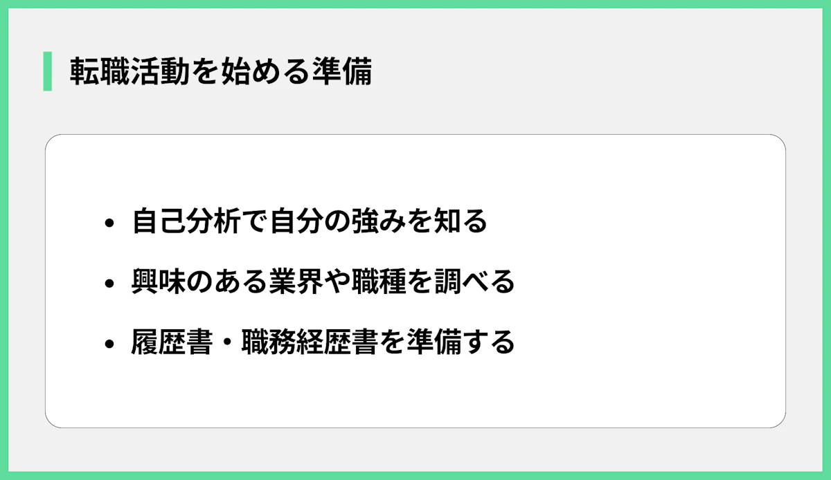 転職活動を始める準備
