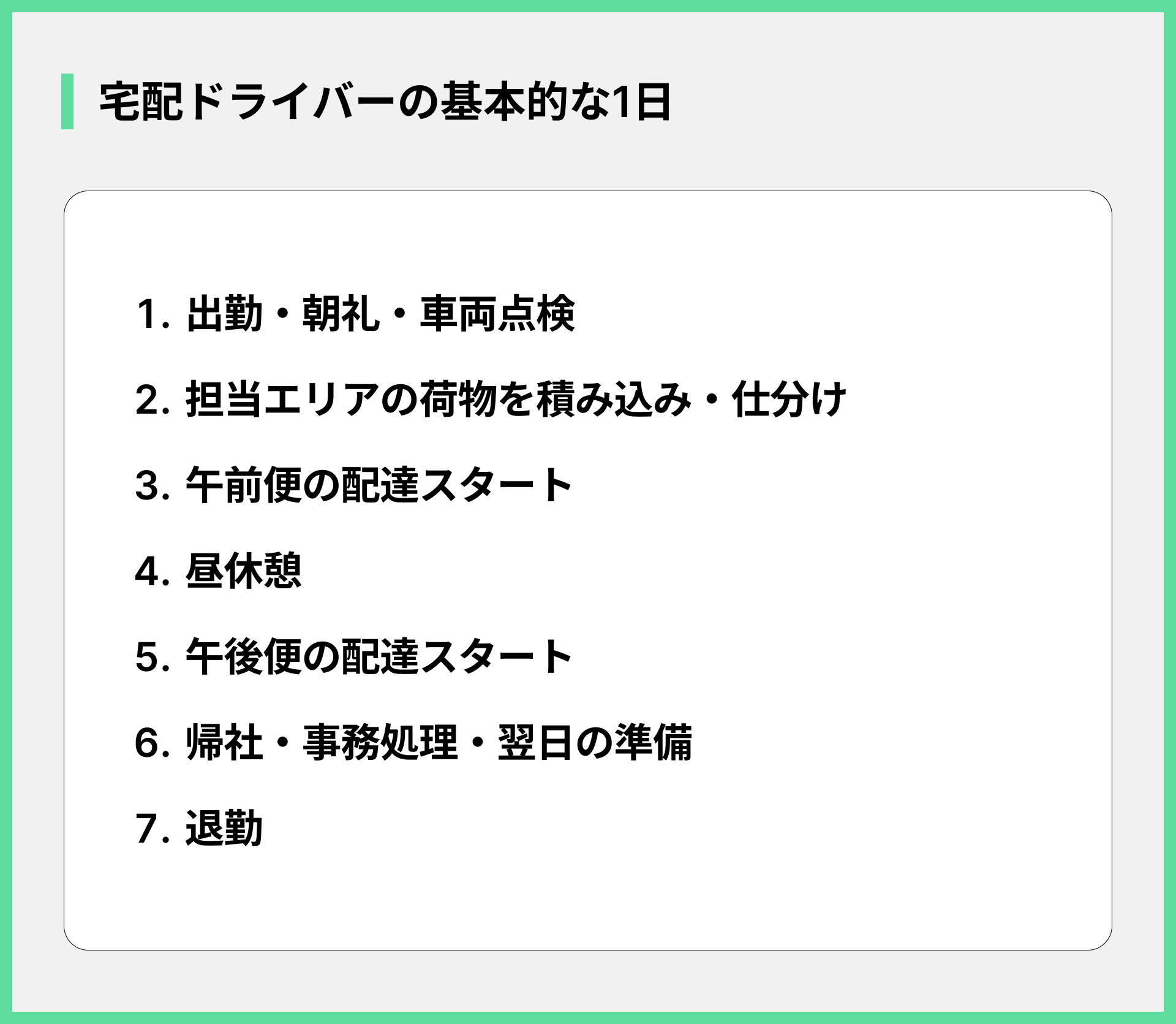 宅配ドライバーの基本的な1日