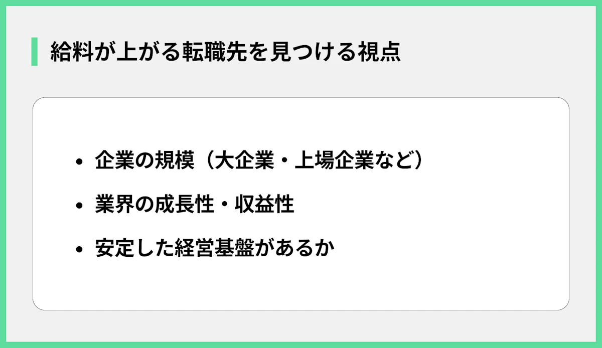 給料が上がる転職先を見つける視点