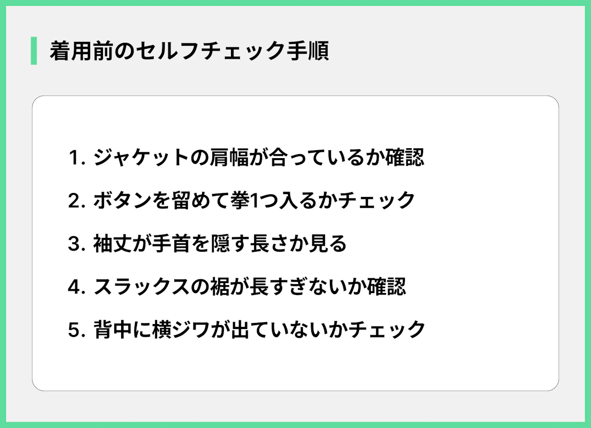 着用前のセルフチェック手順