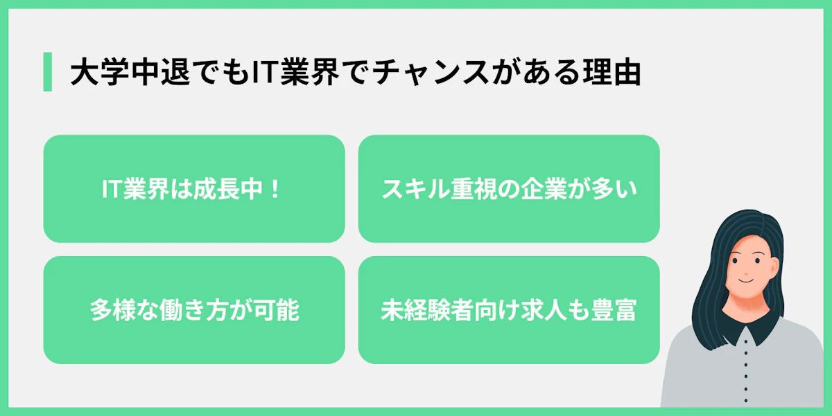 大学中退でもIT業界でチャンスがある理由
