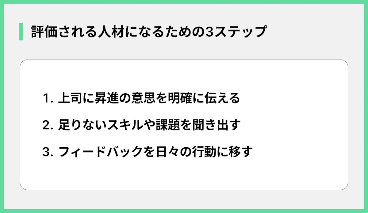 評価される人材になるための3ステップ