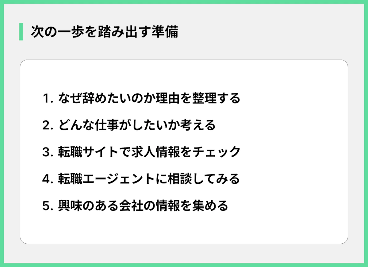 次の一歩を踏み出す準備