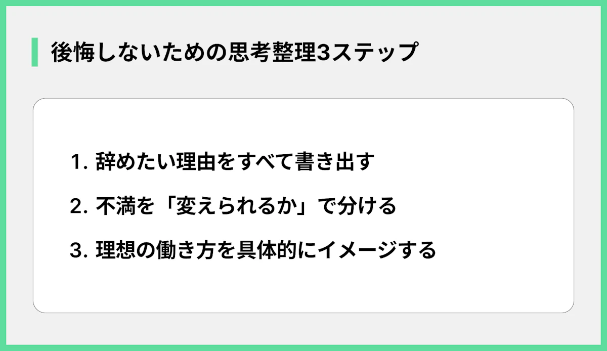 後悔しないための思考整理3ステップ