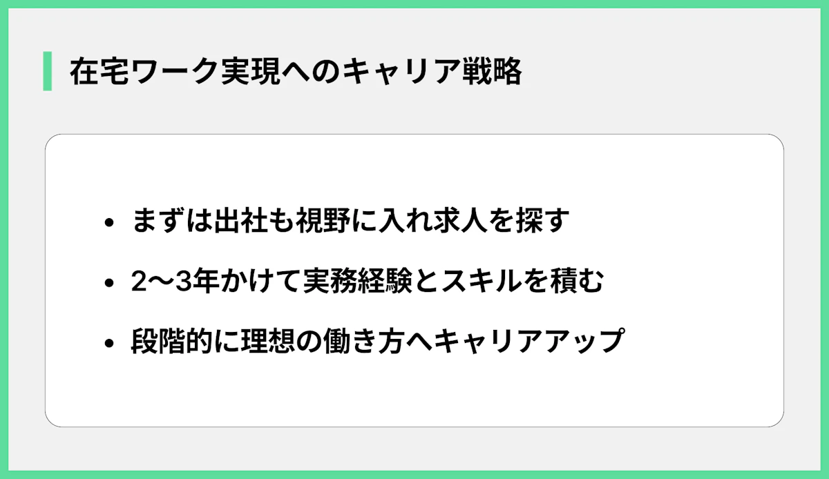 在宅ワーク実現へのキャリア戦略