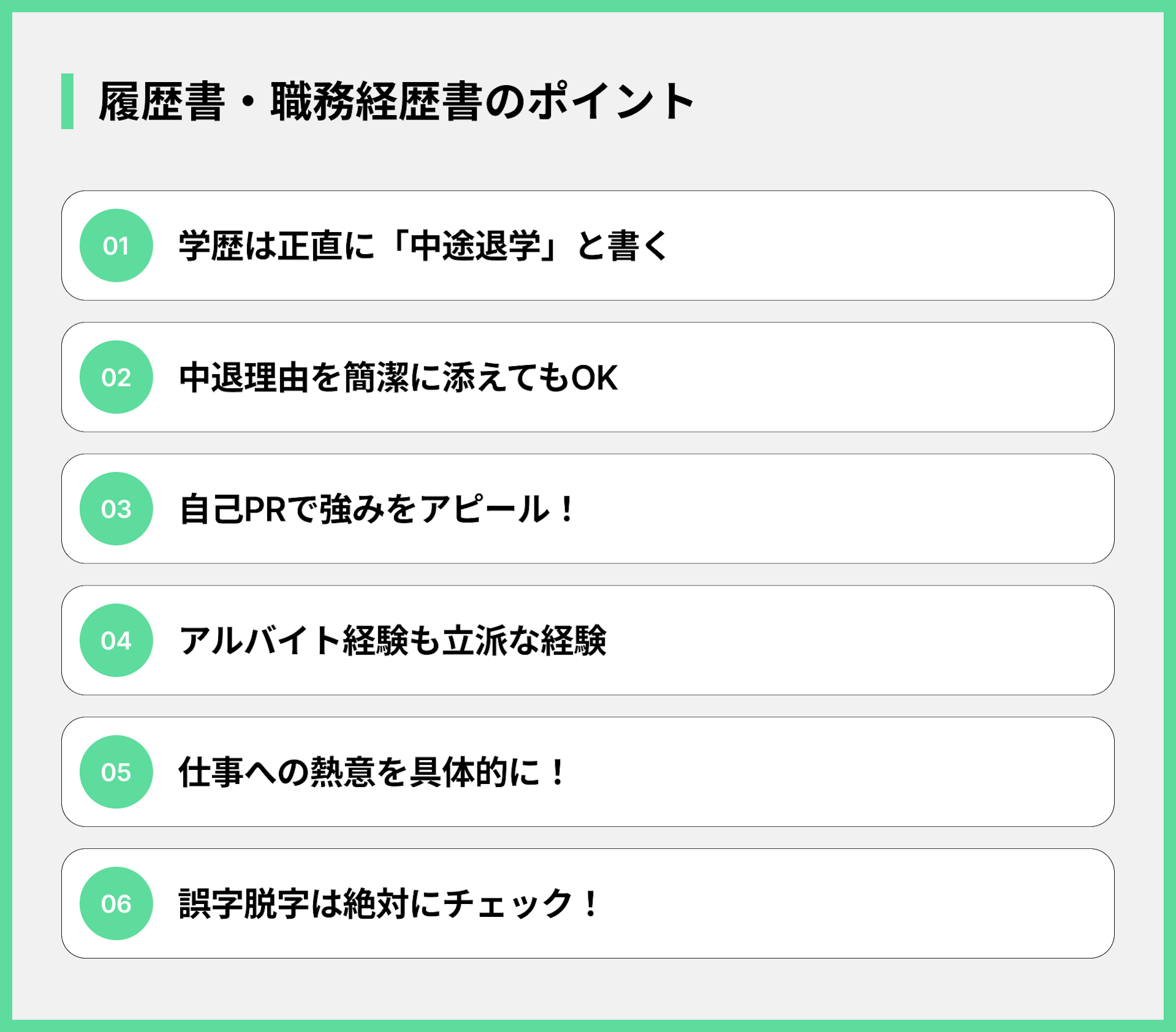 履歴書・職務経歴書のポイント