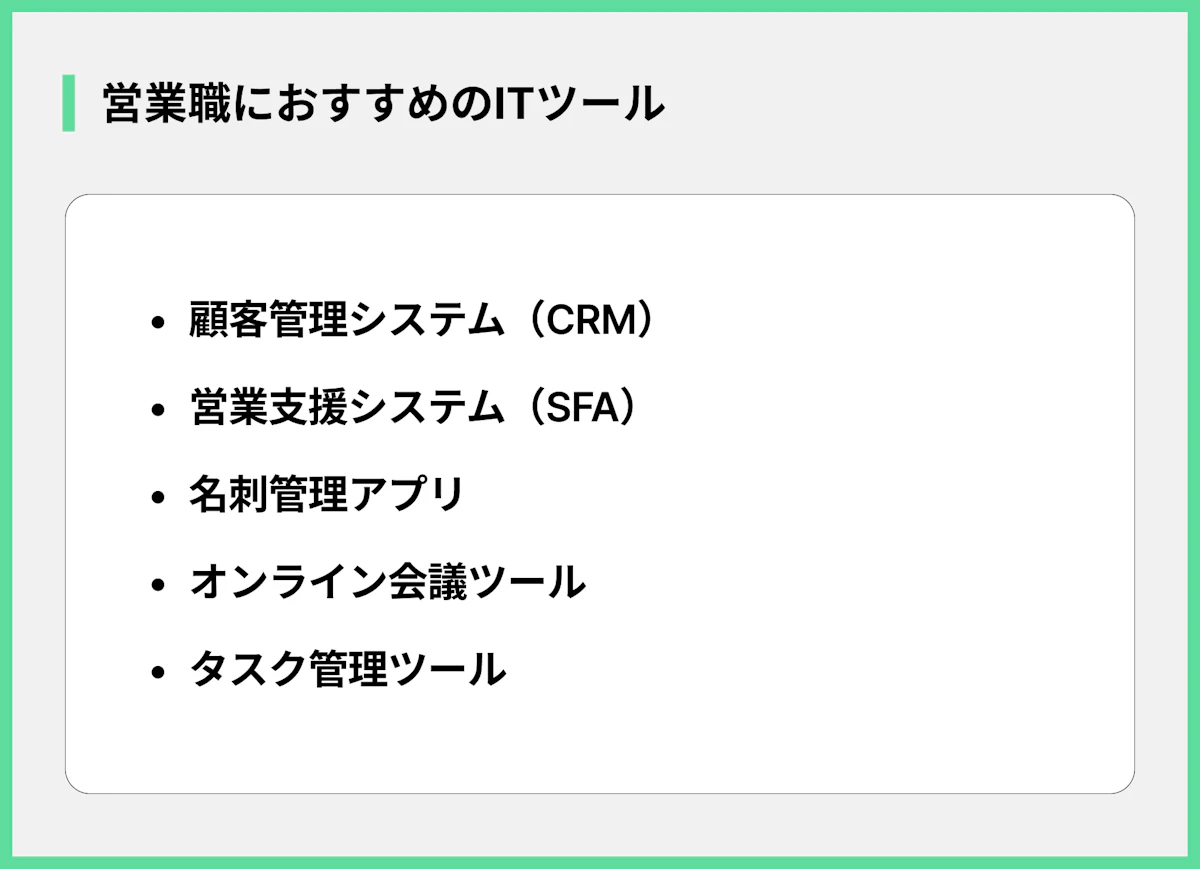 営業職におすすめのITツール