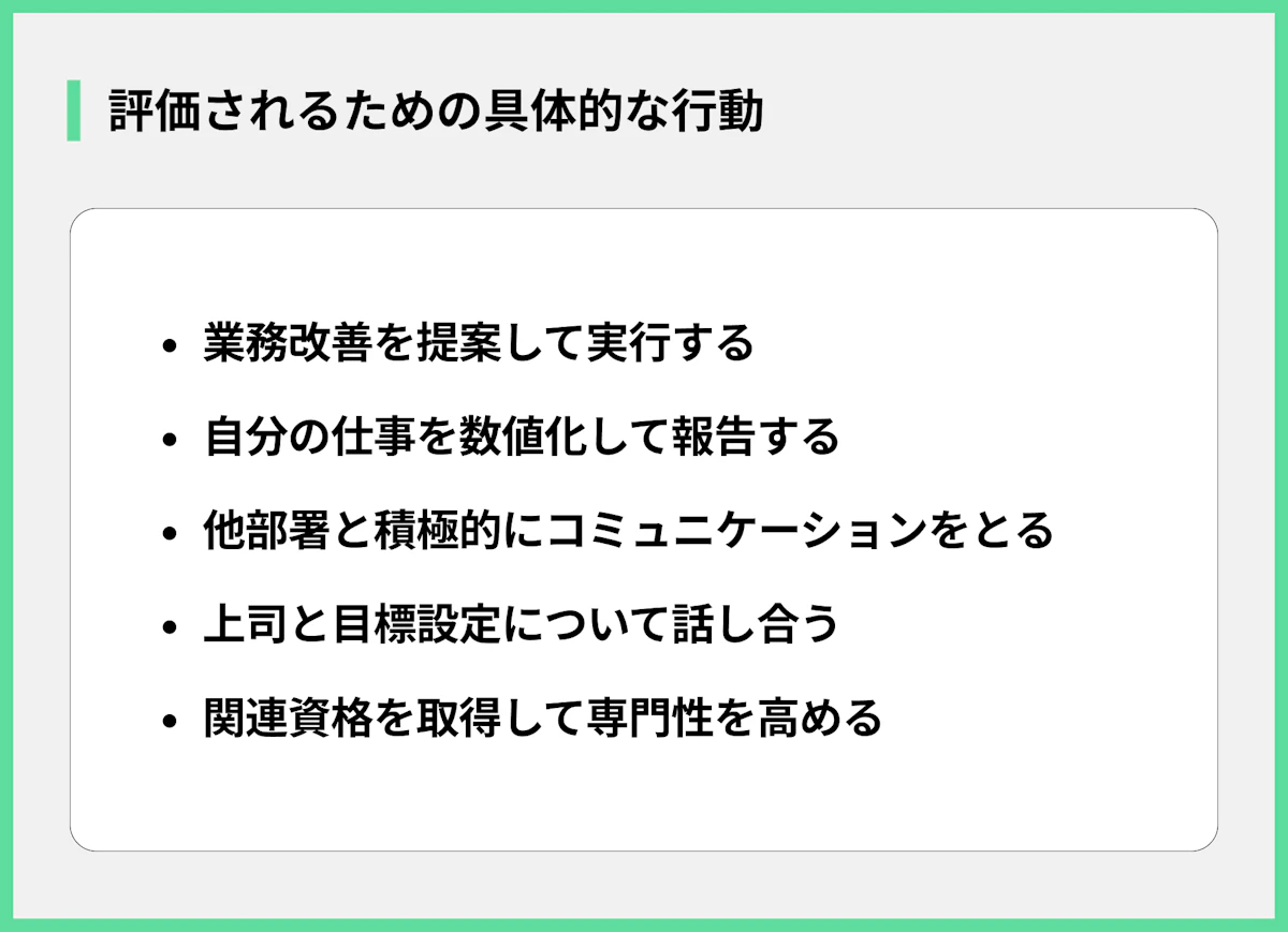 評価されるための具体的な行動