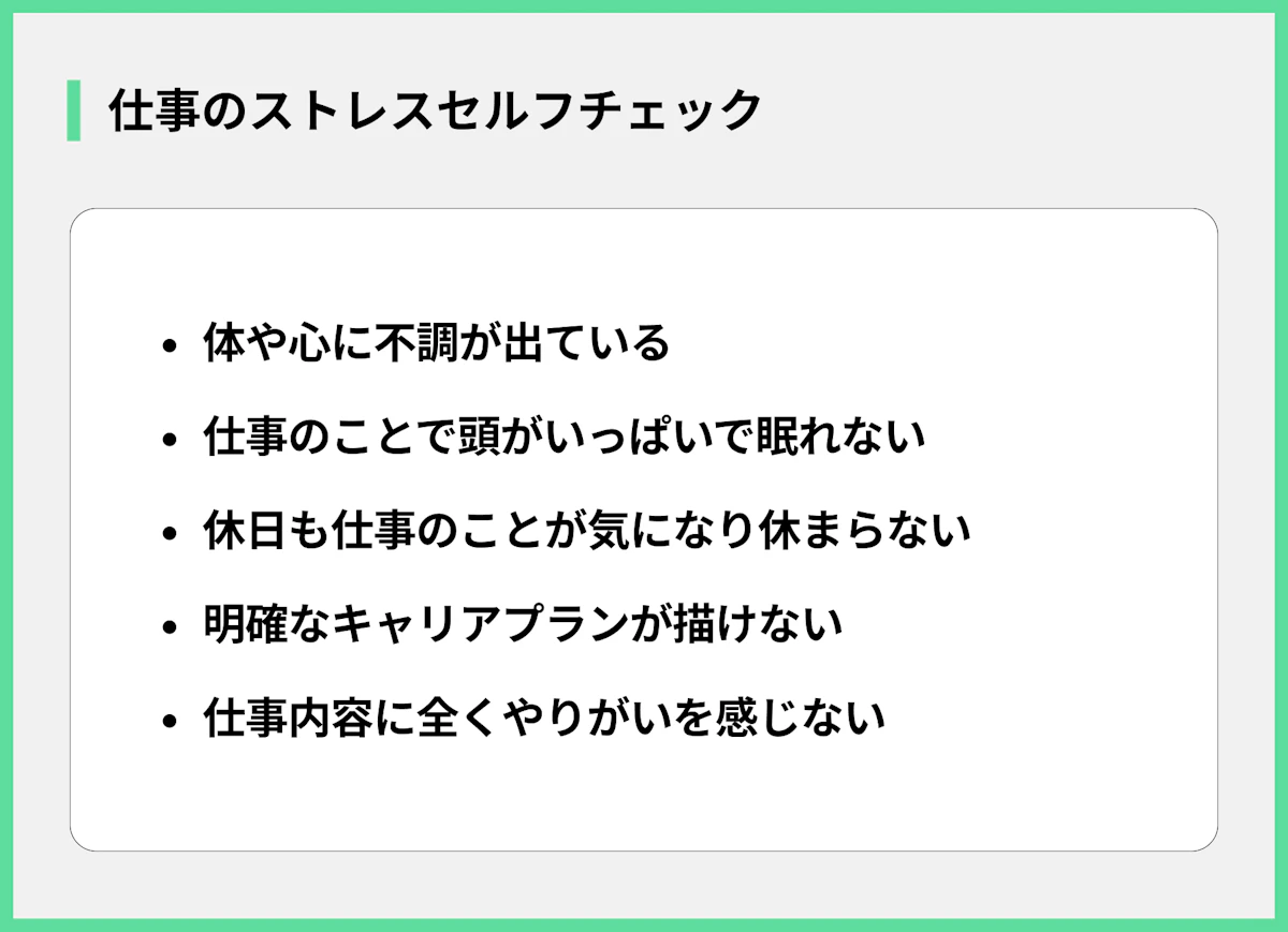 仕事のストレスセルフチェック