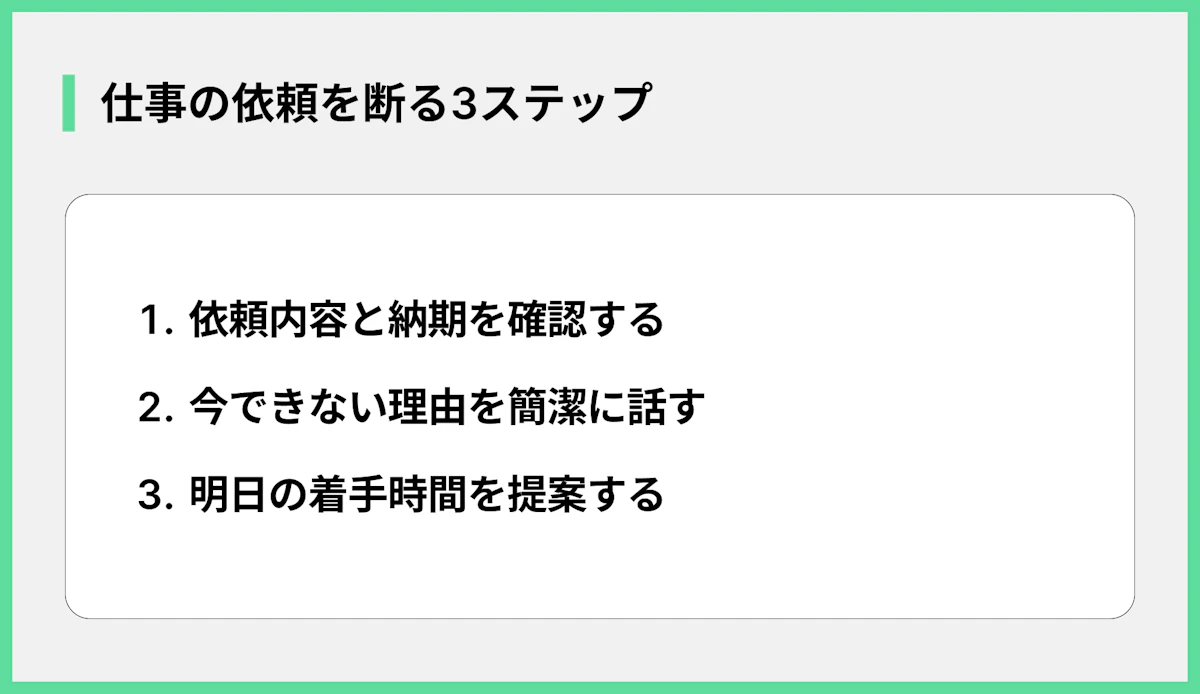 仕事の依頼を断る3ステップ