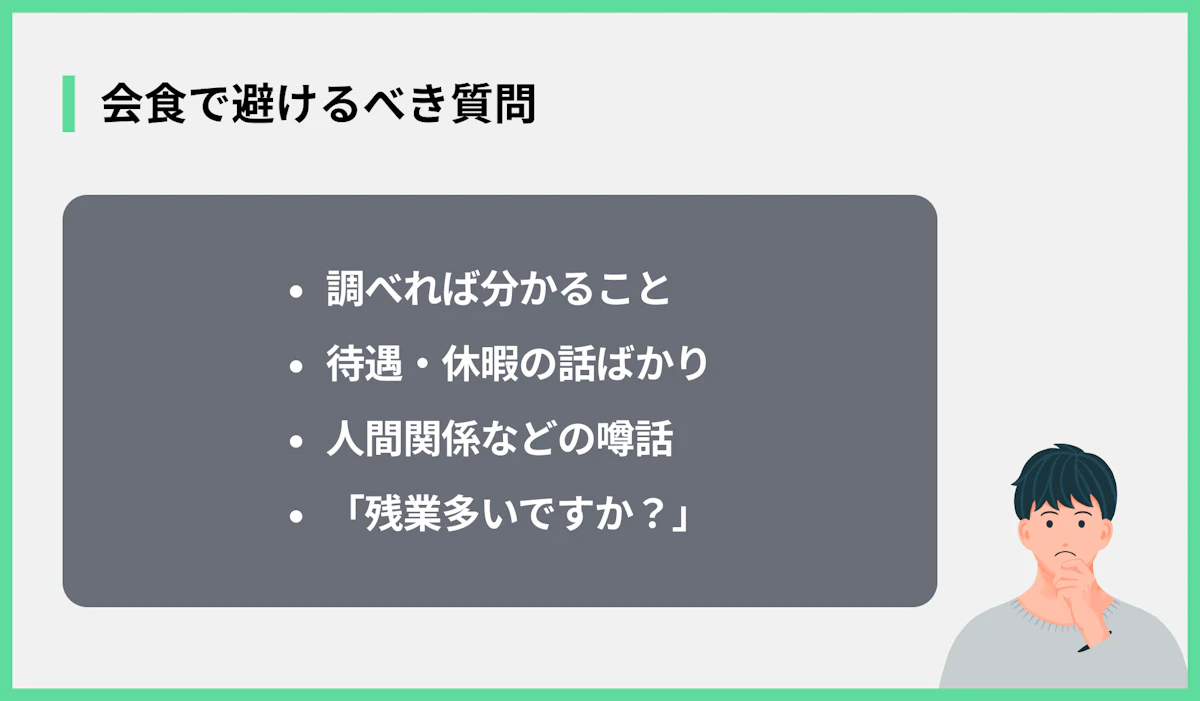 会食で避けるべき質問