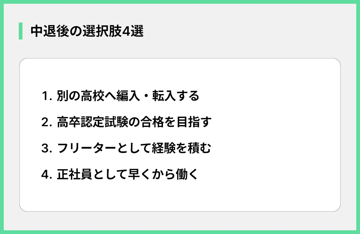 中退後の人生の選択肢4選