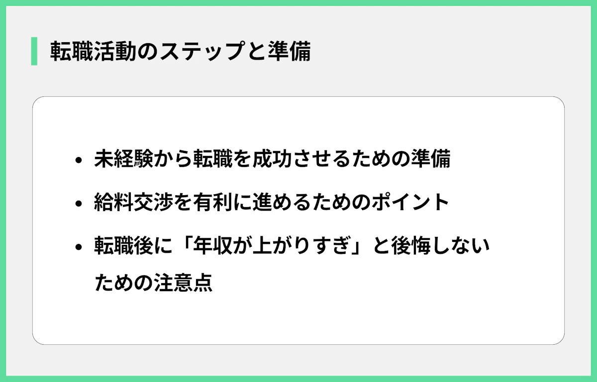 転職活動のステップと準備