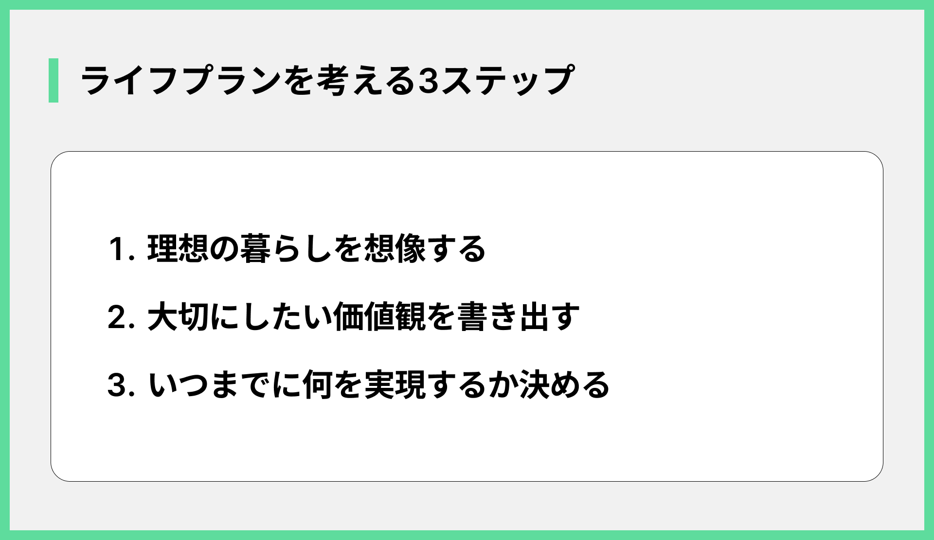 ライフプランを考える3ステップ