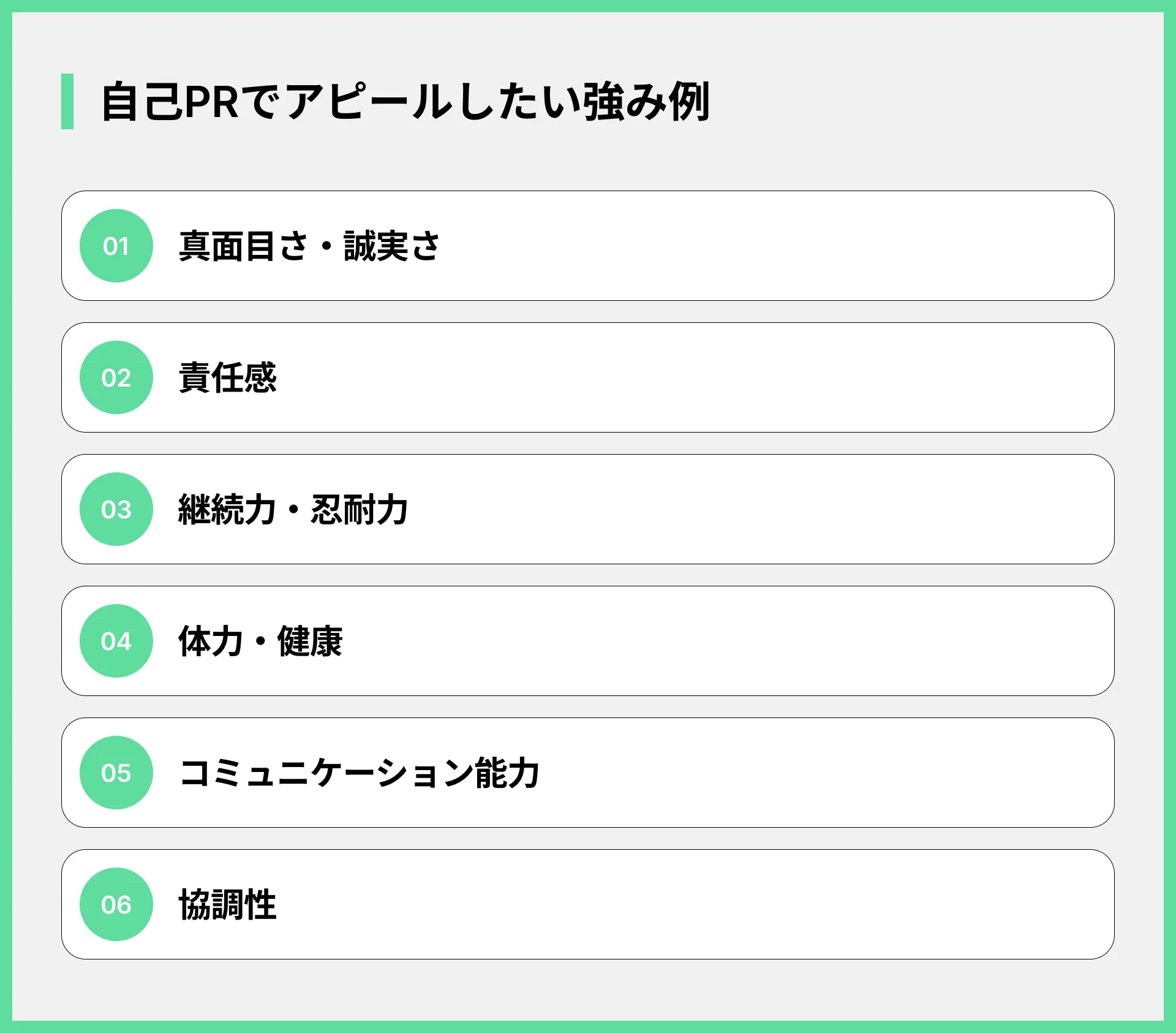 自己PRでアピールしたい強み例