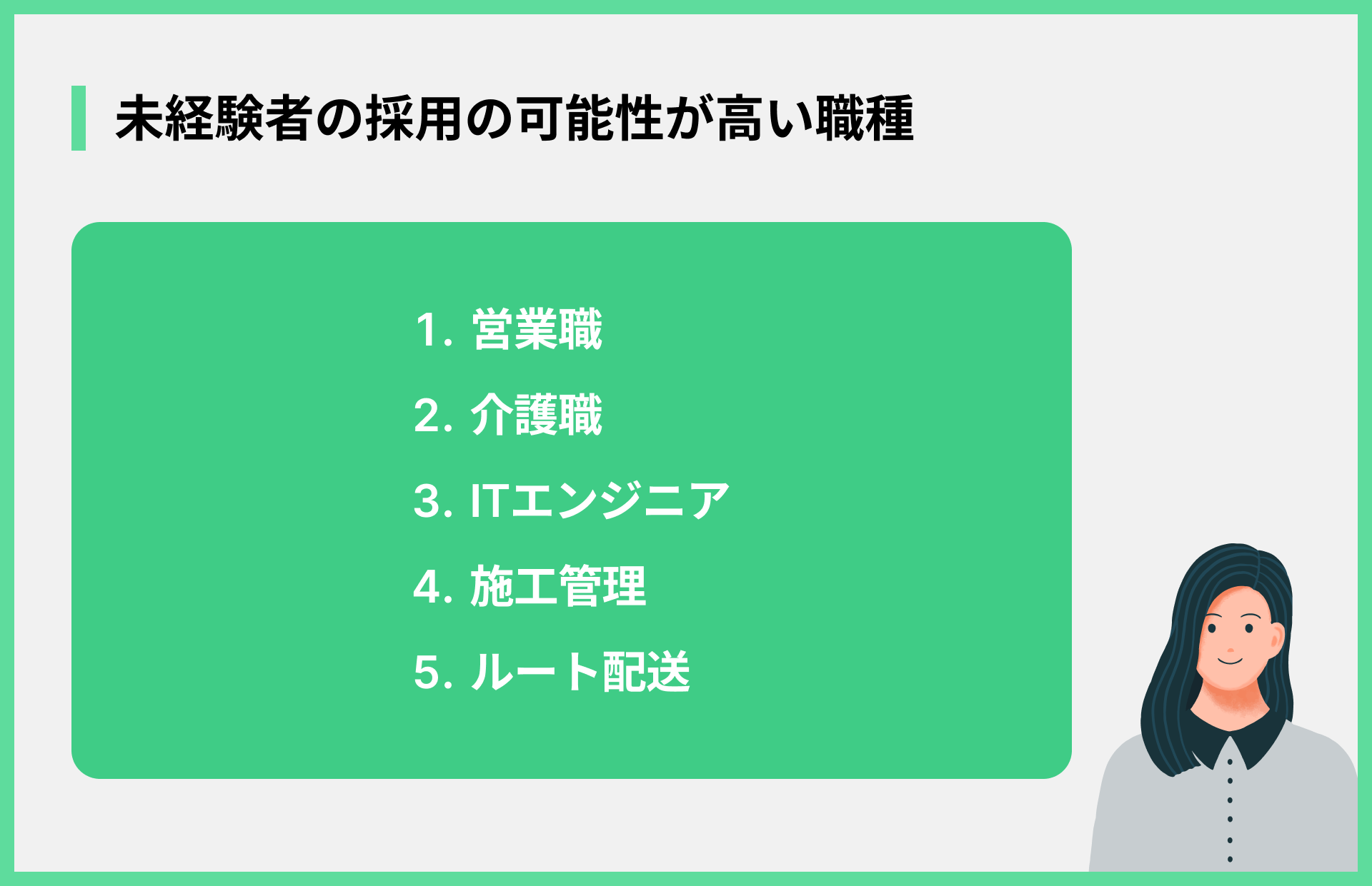 未経験者の採用の可能性が高い職種