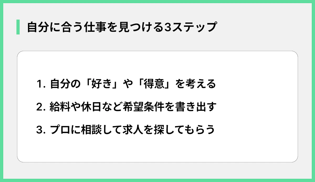 自分に合う仕事を見つける3ステップ