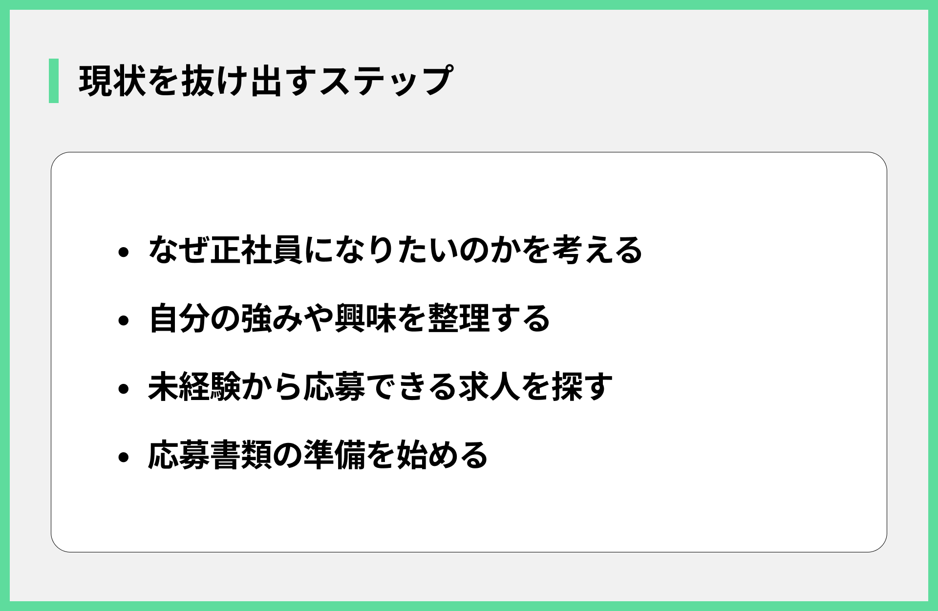 現状を抜け出すステップ