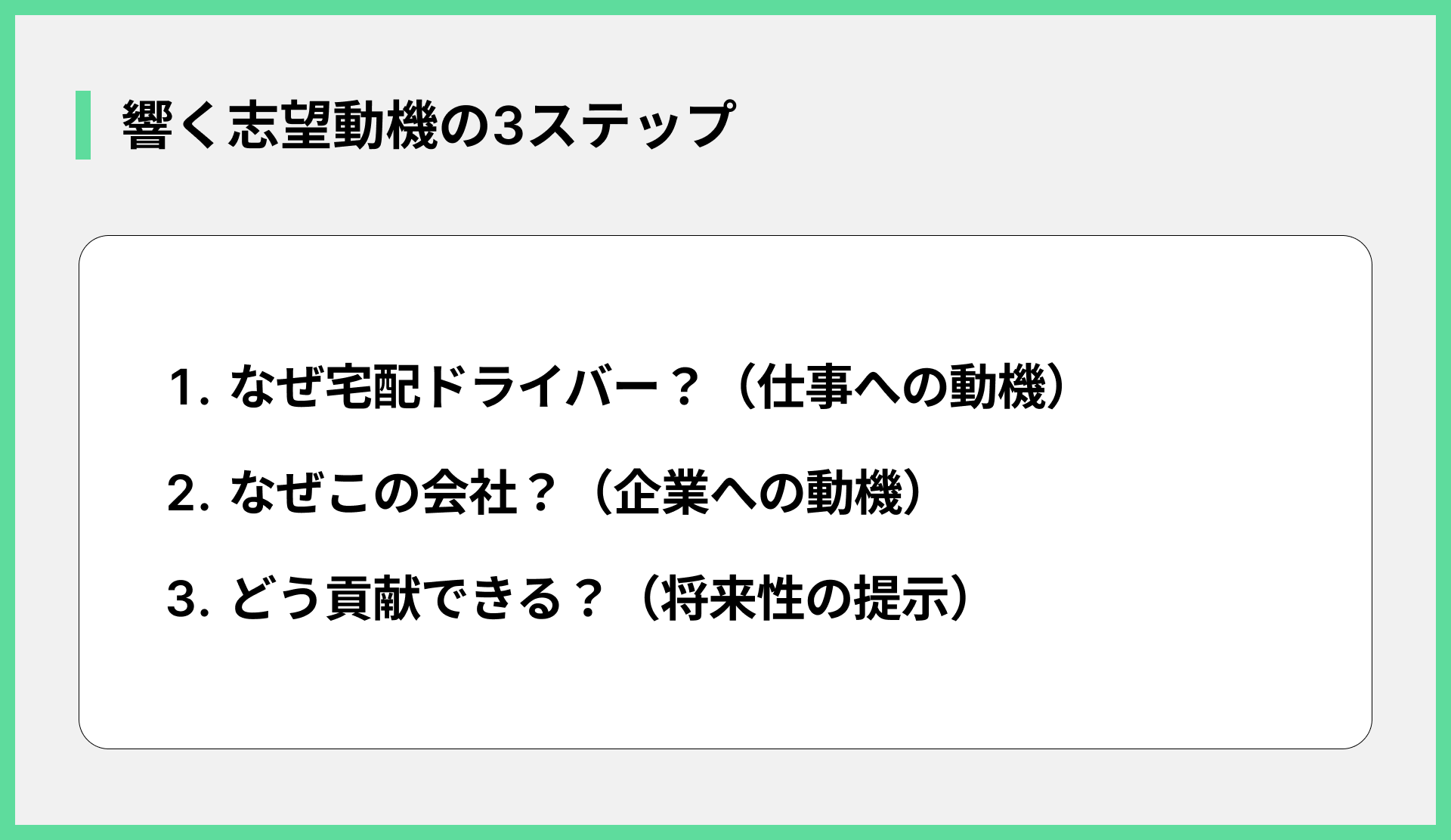 響く志望動機の3ステップ