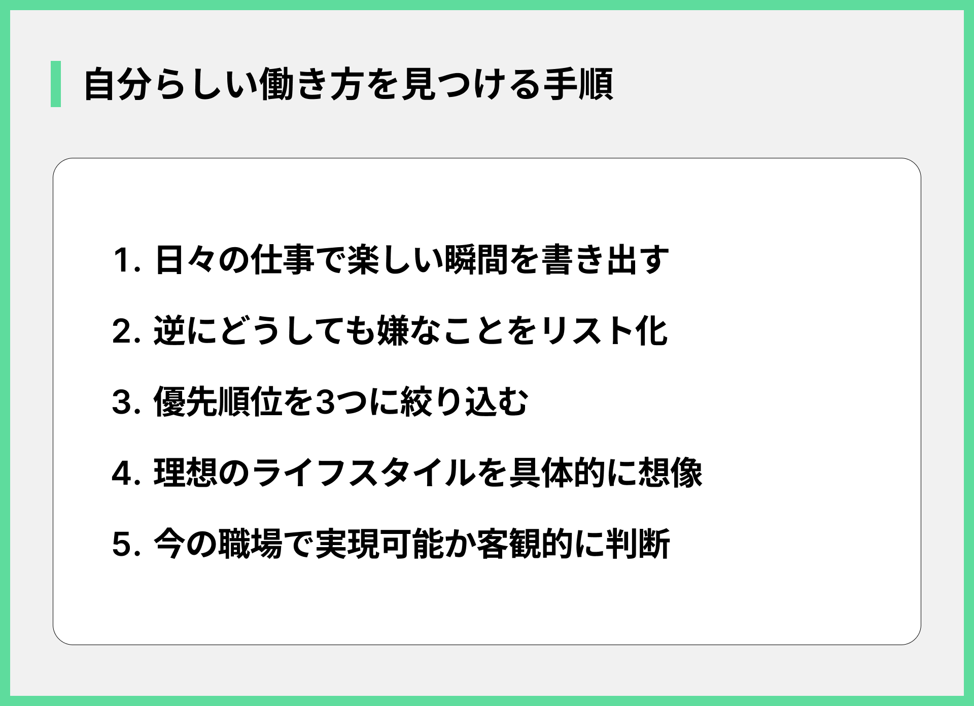 自分らしい働き方を見つける手順